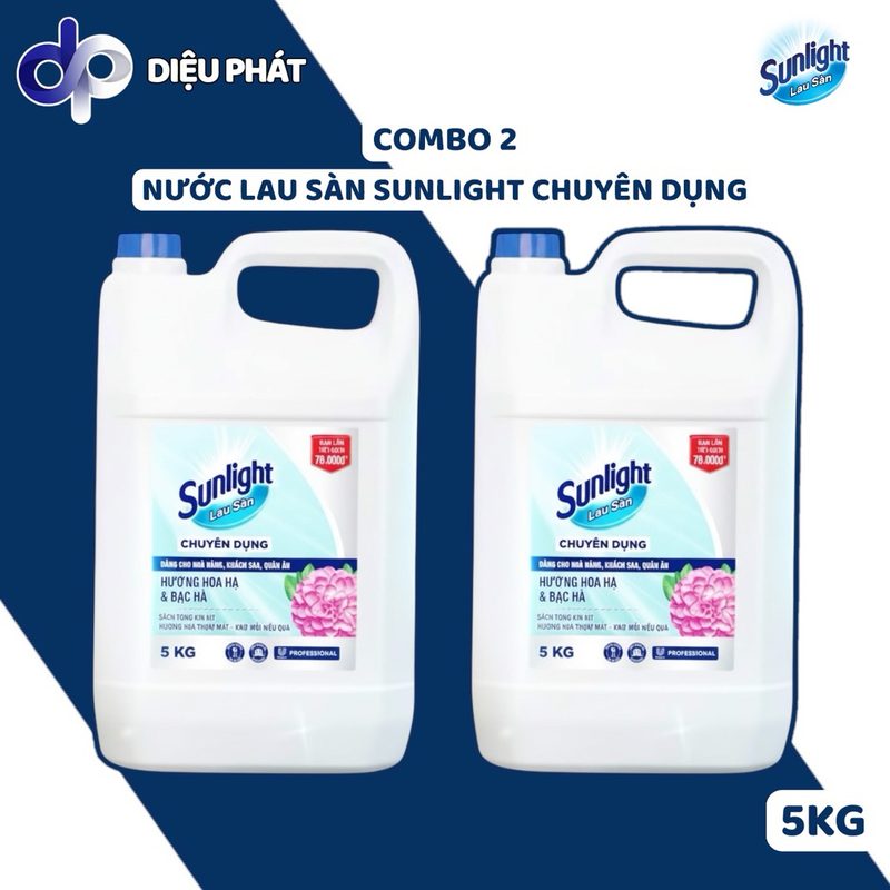 Ảnh 2 của COMBO Nước Lau Sàn Sunlight Chuyên Dụng 5Kg– Hương Hoa Hạ & Bạc Hà – Dành Cho Nhà Hàng, Khách Sạn