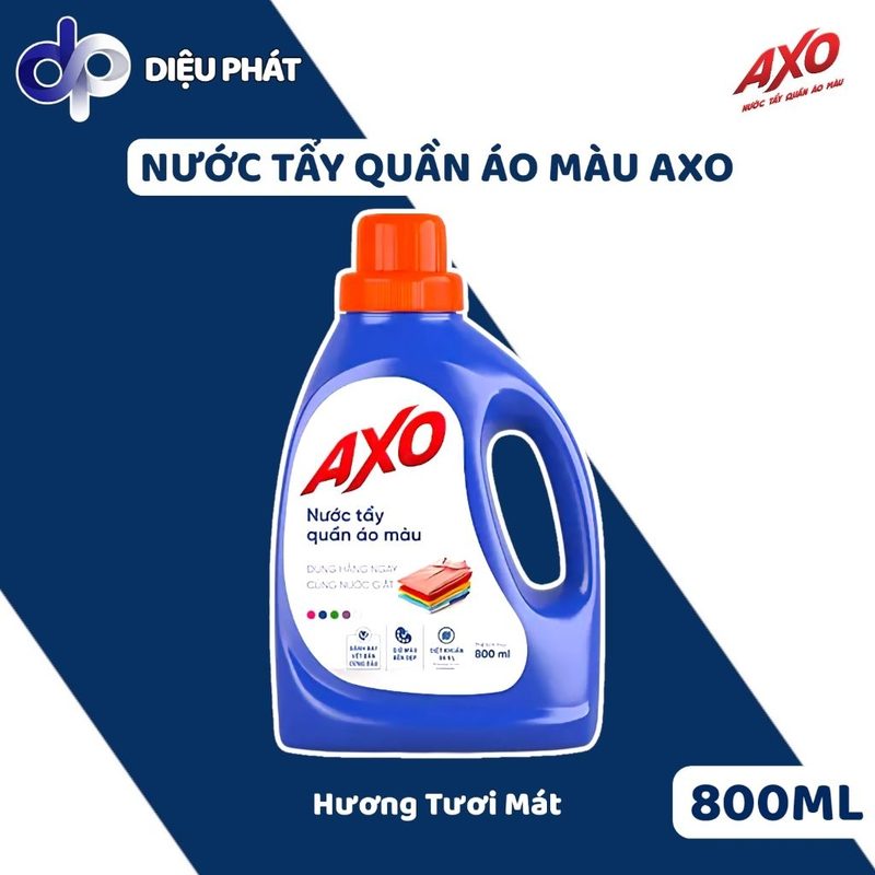 Ảnh 2 của COMBO Nước Tẩy Làm Sạch Quần Áo Giữ Màu AXO Hương Hoa Đào, Tươi Mát, Thông Xanh, Oải Hương, Thanh Khiết 800ML