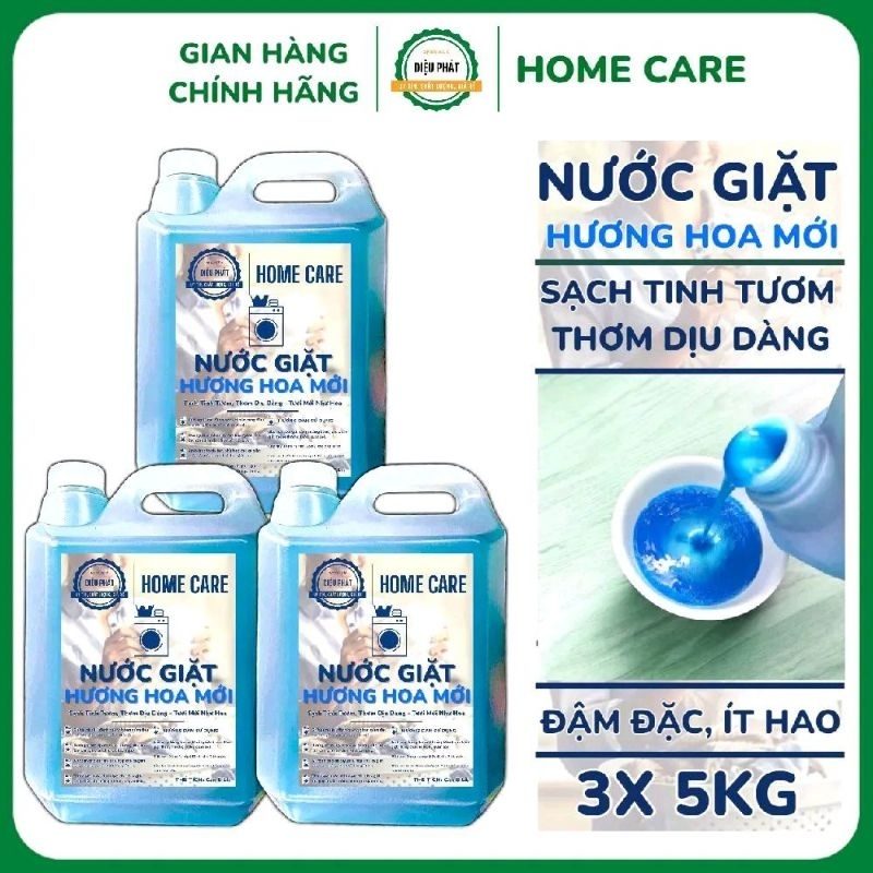 Ảnh 4 của COMBO 4 Nước Giặt Hương Hoa Mới Can 5Kg - Làm Sạch Vết Bẩn, Làm Mềm Vải