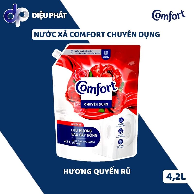 Nước Xả Comfort Chuyên Dụng Đậm Đặc Hương Quyến Rũ/ Ngọt Ngào 4,2L - Giặt Ủi, Nhà Hàng, Khách Sạn