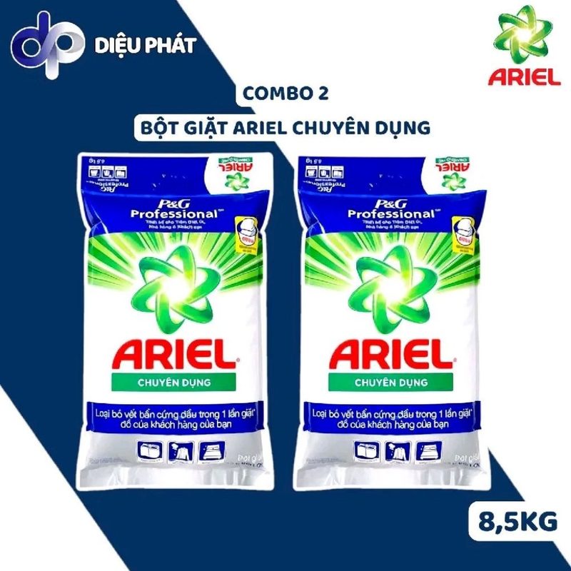 Ảnh 2 của COMBO Bột Giặt Ariel Chuyên Dụng Túi 8,5Kg - Công Nghệ Hạt Năng Lượng Xoáy Bay Vết Bẩn
