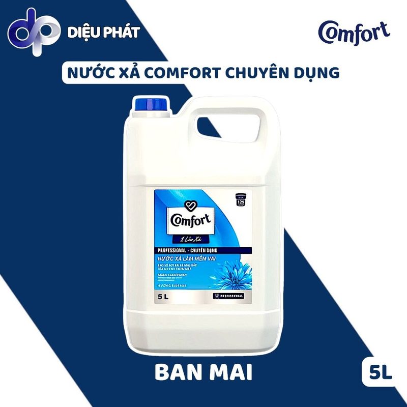 Nước Xả Comfort Chuyên Dụng Hương Ban Mai, Hương Dịu Nhẹ Can 5KG - Chuyên Dụng Giặt Ủi, Khách Sạn