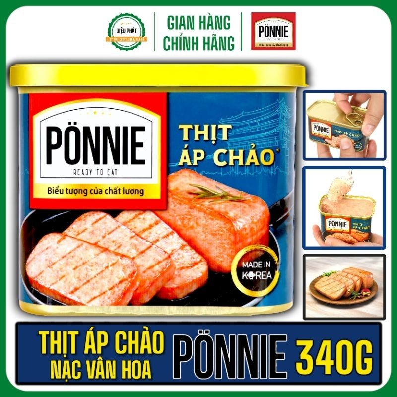 Ảnh 2 của Thịt Áp Chảo PONNIE Hộp 200G, 340G - Phá Đảo Cơm Nóng, Bảo Quản Tự Nhiên Từ Cần Tây - Thịt Hộp