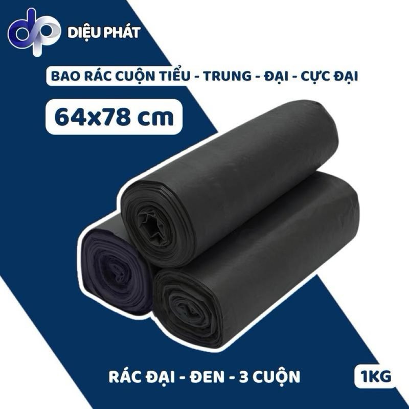 COMBO 10 Túi Rác Cuộn Đen Và Màu Gói 1KG Dày Dặn Dai Chắc Có Đường Gân Xé Tiện Lợi Cho Gia Đình