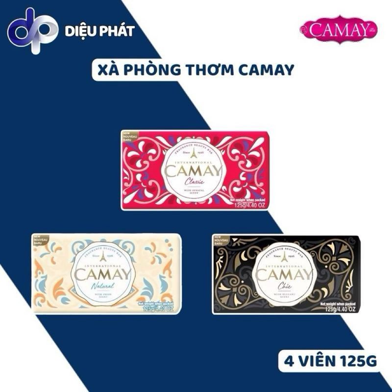 COMBO 4 Xà Phòng Tắm Camay Thơm Lâu Hương Nước Hoa Cổ Điển Classic Chic Naturel 128G