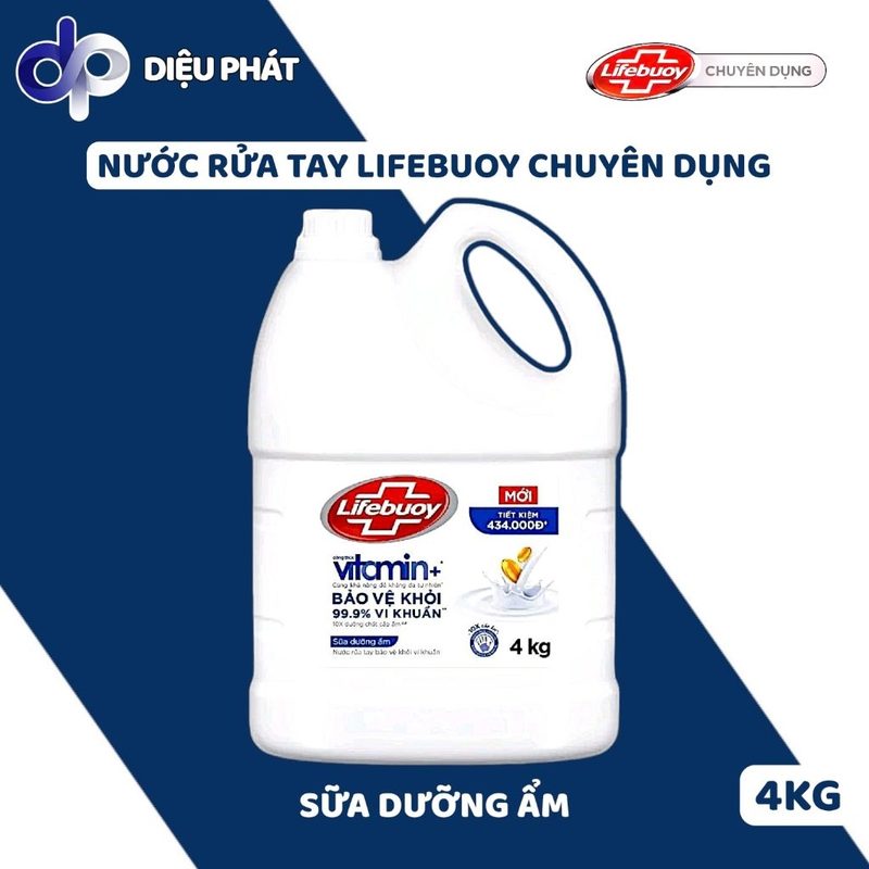 Ảnh 2 của Nước Rửa Tay Lifebuoy Chuyên Dụng Can 4Kg - Bảo Vệ Vượt Trội & Sữa Dưỡng Ẩm & Khử Mùi Hải Sản