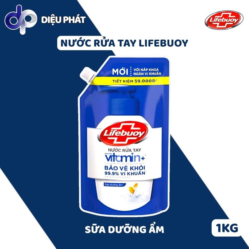 Ảnh 2 của COMBO Nước Rửa Tay Lifebuoy Túi 1KG – Bảo Vệ Vượt Trội/ Sữa Dưỡng Ẩm - Túi Lớn Tiết Kiệm