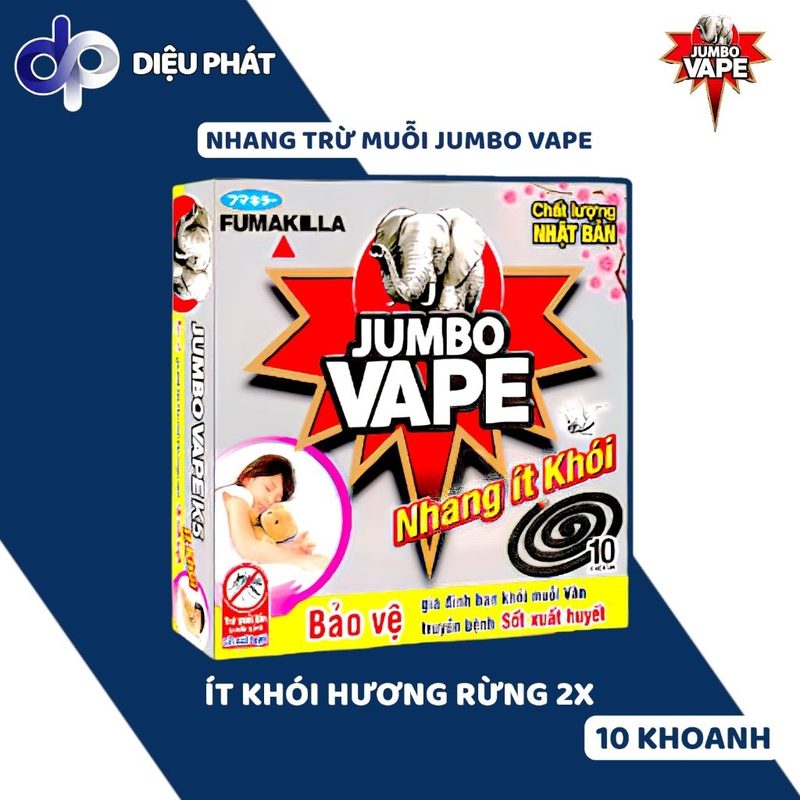 Thùng Nhang Muỗi JUMBO VAPE Hương Lài, Lavender, Ít Khói Hương Rừng, Ít Khói Cao Cấp Hộp 10 Khoanh